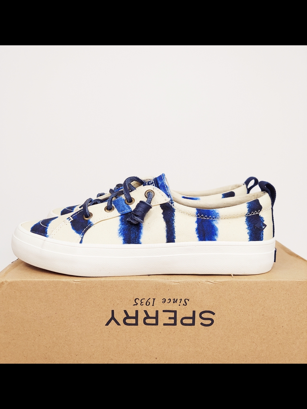 Sperry Tie Dye Canvas Sneakers Women's Size 6 NWT Preppy Y2K Retro Boat Shoes
